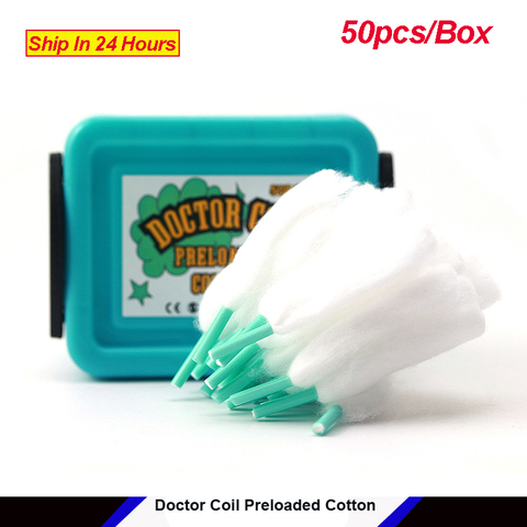 50pcs/box Original Doctor Coil Preloaded Cotton Organic Wick Cottons for RDA/RTA/RDTA Vape Tank compatible wotofo profile rda ► Photo 1/6