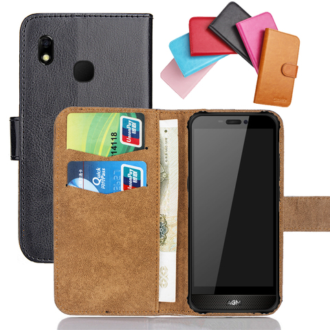 AGM A8 A10 X1 X2 X3 Case 6 Colors Flip Soft Leather A8 A10 X1 X2 X3 AGM Phone Cover Stand Function Cases Credit Card Wallet ► Photo 1/6