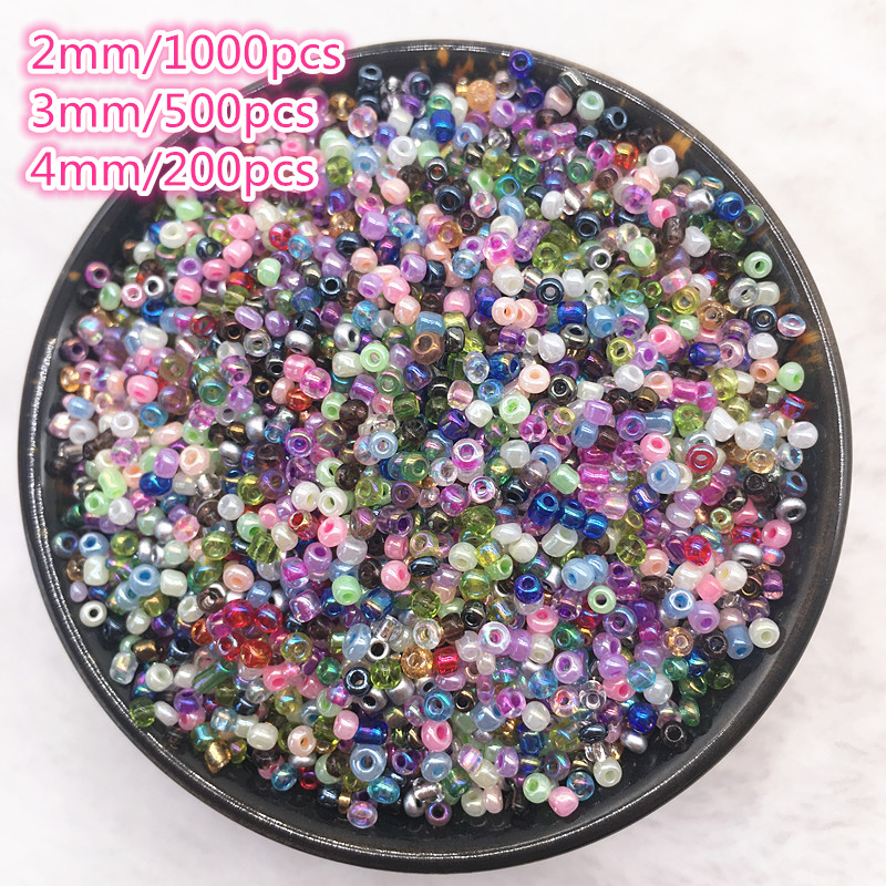 1000Pcs 2/3/4mm Charm Czech Glass Seed Beads Jewelry Make Spacer Loose Round Lot 