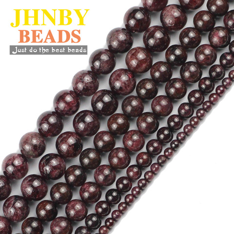 JHNBY Garnet Johnstonotite Natural Stone 4/6/8MM Spacer Round Loose beads for Jewelry making DIY bracelets necklace accessories ► Photo 1/6