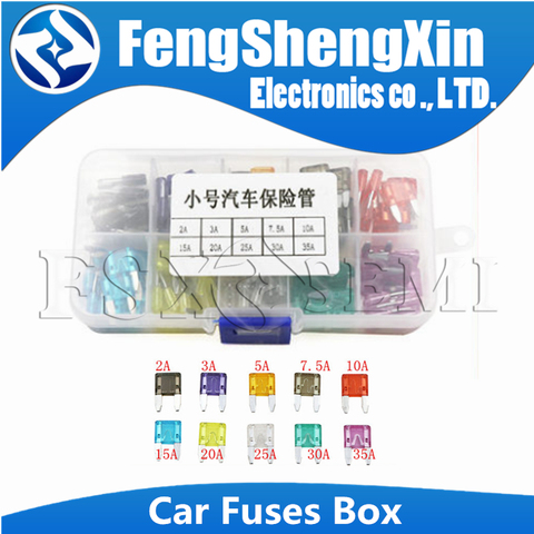 10values*10pcs Car Fuses 2A 3A 5A 7.5A 10A 15A 20A 25A 30A 35A Amp +Box Clip Assortment Auto Blade Type Fuse Set Truck Auto ► Photo 1/3