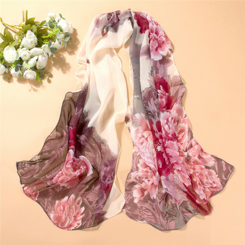 new arrival spring and autumn chiffon women scarf Print geometric pattern design long soft silk shawl ► Photo 1/6