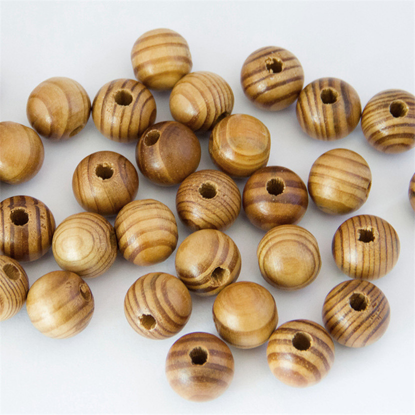 4-20mm Round Wood Spacer Loose Beads Charms DIY Bracelet Accessories Wholesale 