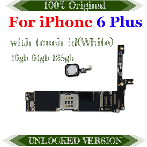 Full Chips 4G Lte Network Main Logic Board Unlocked For IPhone 6 Plus 16GB 64GB 128GB  Not ID Locked Motherboard IOS System ► Photo 1/5