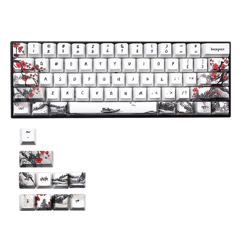 71 Keys Wangjiang Plum Blossom Keycap Dye Sublimation OEM Mechanical Keyboard Keycap For GH60 XD64 DZ60 GK61 GK64 ► Photo 1/6