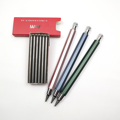 All Metal Mechanical Pencil 5.6mm HB/2/4/6/8B Graffiti Drafting Scanning Automatic Pencil Professional Painting Writing Supplies ► Photo 1/6