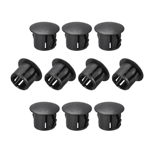 uxcell 10pcs Mounting 10mm x 11mm Black Nylon Round Snap Panel Locking Hole Plugs Cover ► Photo 1/3