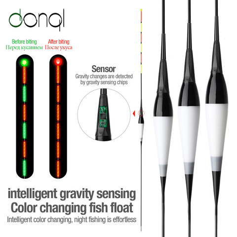 DONQL Nano Smart Led Fishing Float Highly Sensitive Fish Bite Remind Buoy Gravity Sensor Glowing Electric Night Fishing Float ► Photo 1/6