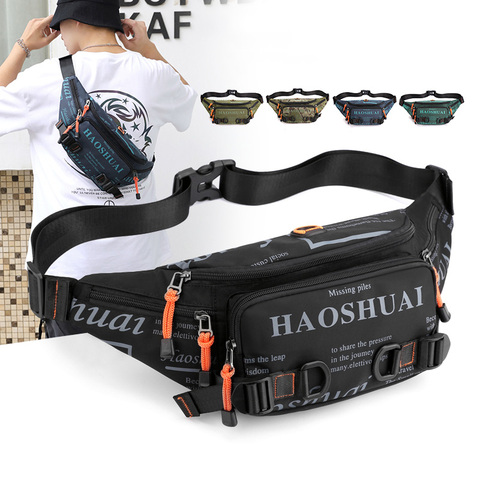 Fashion Letter Waist Bags For Men Casual Nylon Waist Packs Hot Sale Unisex Belt Bag Fanny Pack Travel Storage Chest Bags Leg Bag ► Photo 1/6