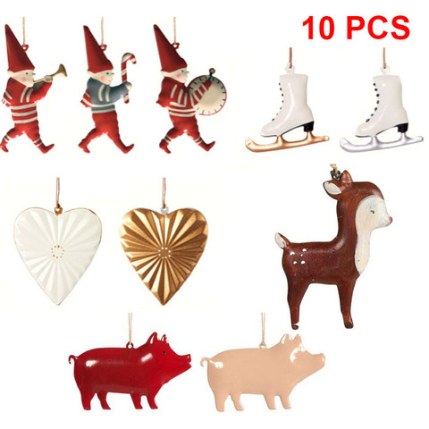 10 PCS Christmas Party Nordic Christmas Decoration Metal Pendant Christmas Tree Room Party Holiday Decoration Ornaments ► Photo 1/5