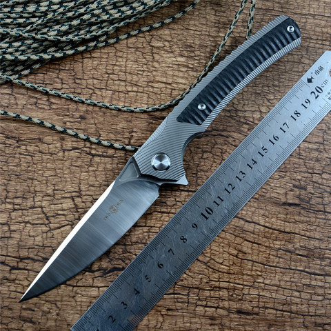 Twosun TS81 M390 Blade Knife Flipper Folding Pocket Tactical Hunting Survival Tools Carbon Fiber Handle with Clip ► Photo 1/6