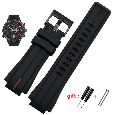 high quantity rubber watchband for timex WATCHT2N720 T2N721 TW2T76300 black Waterproof silicone sports strap 28*16mm ► Photo 1/6