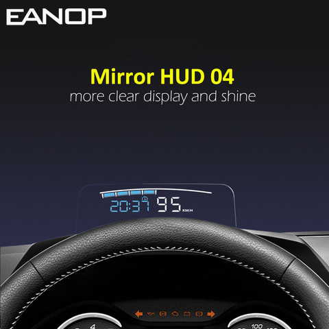 EANOP HUD Mirror 04 Car Head up display Windshield Speed Projector Security Alarm Water temp Overspeed RPM Voltage ► Photo 1/6