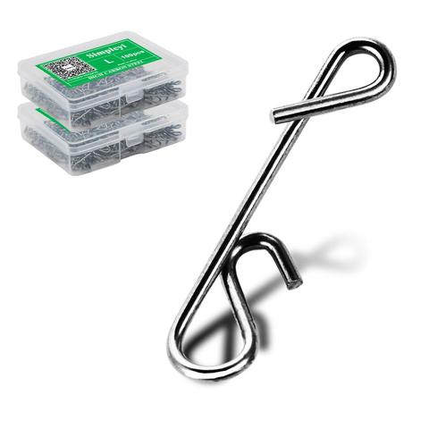 50/100pcs Box Stainless Steel Fishing Snaps Fastlock Clips Size SS-XXL Safety Connector Accessories Tackle for Lures Hooks ► Photo 1/6