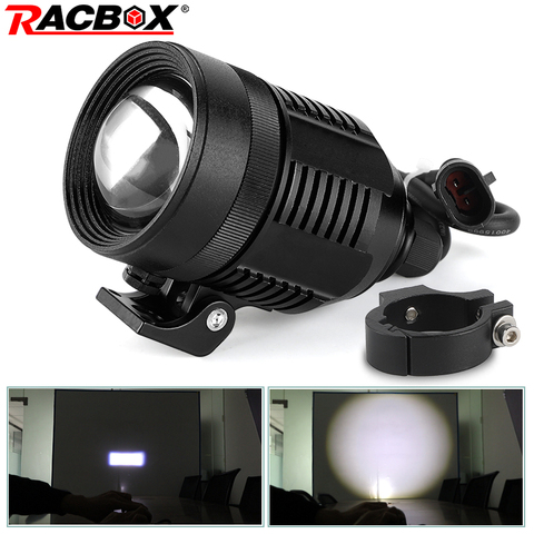 Motorcycle Spotlight Adjustment Laser Barrel External Spotlights Integrated LED Lamp Motorbike External Headlight 12V 24V 30W ► Photo 1/6