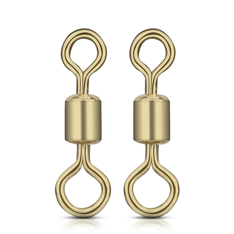 DNDYUJU 10-50pcs/lot Golden Fishing Swivel Sizes Solid Connector Ball Bearing Snap Fishing Swivels Rolling Beads Hook Connector ► Photo 1/5