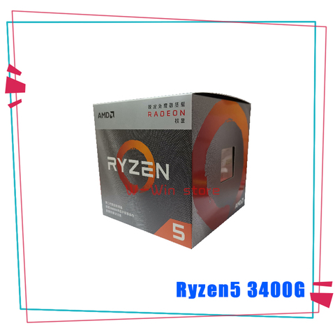 NEW AMD Ryzen 5 3400G R5 3400G 3.7 GHz Quad-Core Eight-Thread 65W CPU Processor YD3400C5M4MFH Socket AM4 With Cooler Cooling Fan ► Photo 1/6