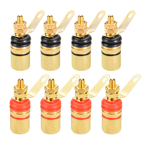 8pcs Gold Plated Amplifier Speaker Binding Post 4mm Banana Plug Speaker Terminal Binding Post for Connector ► Photo 1/6