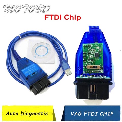 NEW FTDI Chip Auto Car Obd2 Diagnostic Cable for Fat VAG USB VAG KKL VAG USB Interface Car Ecu Scan Tool 4 Way Switch ► Photo 1/6