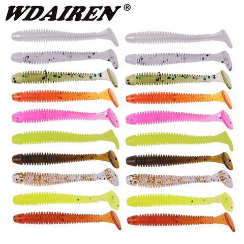 10pcs/Lot Fishing Easy Shiner Worms Soft Lures 4.8cm 0.8g Carp Jigging Wobblers Bass Spiral Swimbaits Artificial Silicone Bait ► Photo 1/6