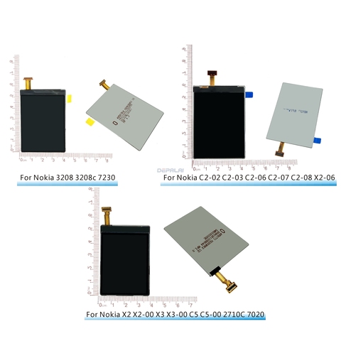 LCD Display Screen Replacement For Nokia 3208c 7230 C2-02 -03 -06 -07 -08 X2-06 X2 X2-00 X3 X3-00 C5 C5-00 2710C 7020 LCD ► Photo 1/6