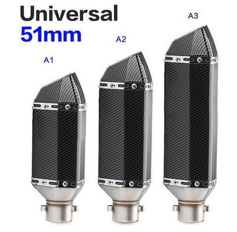 51MM Universal Motorcycle Exhaust Pipe Muffler Racing Escape ak exhaust Moto For yamaha r15 tmax 500 FZ6 CB400 er6n cb650 ► Photo 1/6