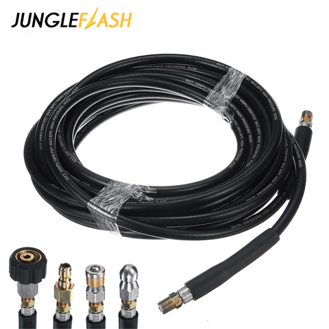 6/10/15/20/30 Meters High Pressure Washer Hose Car wash Water Cleaning Hose Extension Hose Cord Pipe With 4 Adapter For Karcher ► Photo 1/6