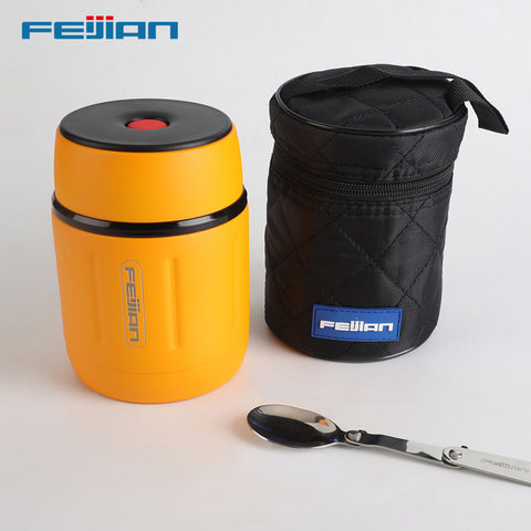 FEIJIAN Lunch Box Office Outdoor Food Thermos 500ML Portable Stainless Steel  Food Soup Containers Vacuum Flasks Thermocup ► Photo 1/6