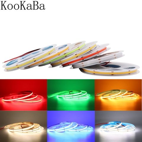 COB LED Strip Light High Density Flex LED Tape Light Dimmable FOB Linear Ribbon Red Green Blue 3000K 4000K 6000K DC12V/24V ► Photo 1/6