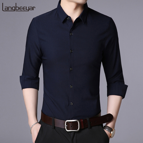 2022 New Fashion Brand Designer Shirt Men Dress Shirts Slim Fit Streetwear Long Sleeve Korean High Quality Casual Men Clothes ► Photo 1/6