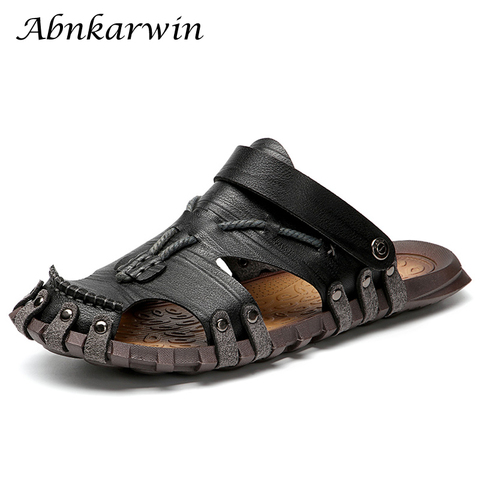 Microfiber Leather Summer Breathable Casual Slip On Flat Mens Sandals Beach Sandal Man Shoes Sandles Sandalen Heren Comfort Soft ► Photo 1/6