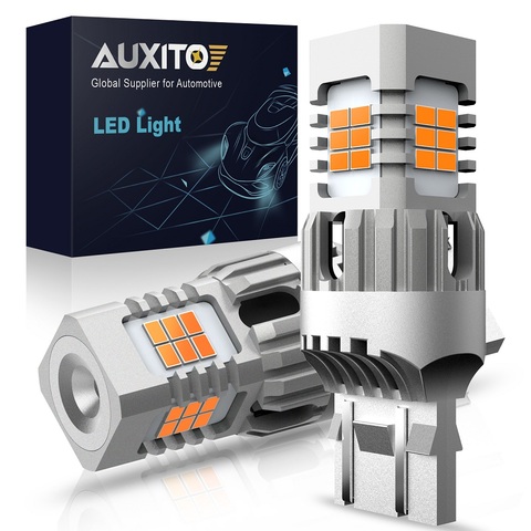 AUXITO 2x 1500LM T20 W21W WY21W 7440 7440NA 25SMD LED Turn Signal Light Bulbs Canbus Error Free No Hyper Flash Amber Yellow Lamp ► Photo 1/6