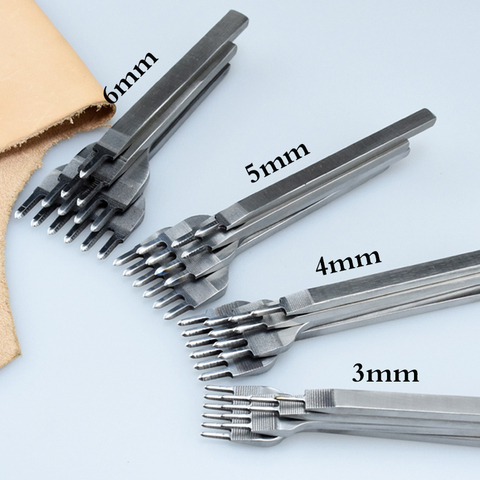 3/4/5/6mm Spacing Punch Tool For Leather Hole Punches Sewing Tool Lacing Stitching DIY Leather Craft Tools 1/2/4/6 Prong ► Photo 1/1