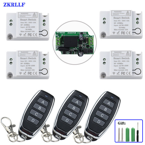 433Mhz Universal Smart Wireless Remote Control Switch AC 120V 220V 1CH Receiver Corridor Room Home Led Light Lamp Switch DIY ► Photo 1/6