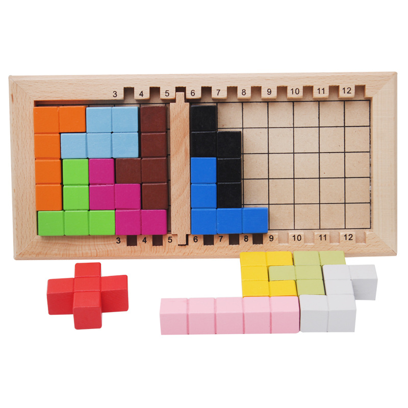 Wooden Tangram Brain Teaser Puzzle Toys Kids Child Tetris Educational Toy Gift 