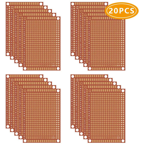 20 Pcs Copper Perfboard Paper Composite PCB Boards 5 cm x 7 cm Universal Breadboard Single Sided Printed Circuit Board ► Photo 1/6