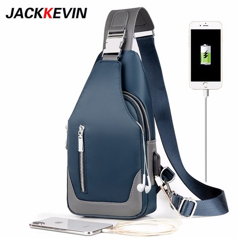 Men's Messenger bag shoulder Oxford cloth Chest Bags Crossbody Casual messenger bags Man USB charging Multifunction Handbag ► Photo 1/6