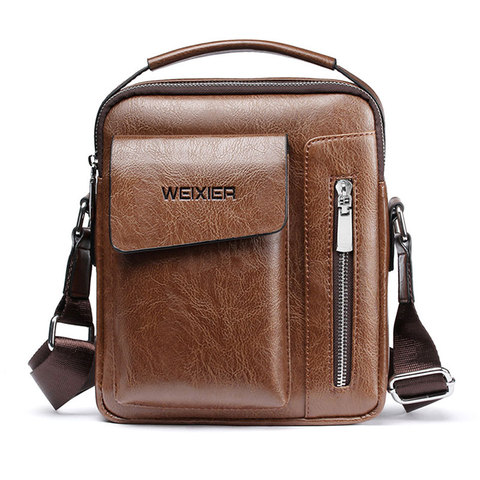 Casual Men Shoulder Bag Vintage Crossbody Bags High Quality Male Bag PU Leather Handbag Capacity Men Messenger Bags Tote Bag ► Photo 1/6