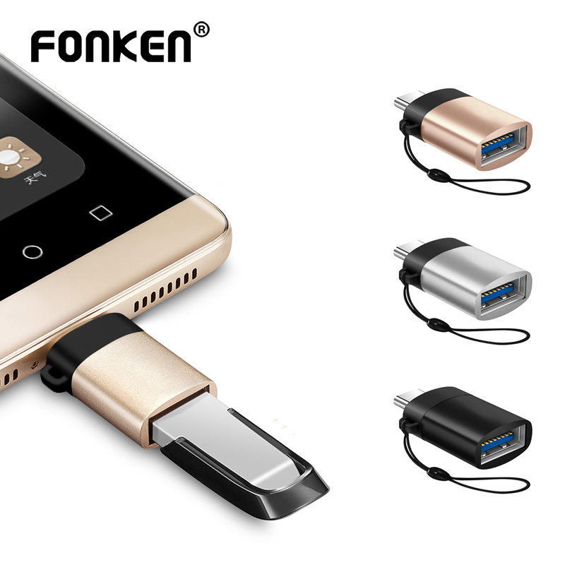 FONKEN USB C OTG Adapter For Macbook Tablet Type C TO USB3.0 Conventer Cable Mobile Phone OTG Gampad Mouse Printer OTG Connector ► Photo 1/6