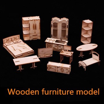 Indoor model material woodiness furniture of Chinese style model DIY handmade 1:30 model assembled cabinet furniture ► Photo 1/1