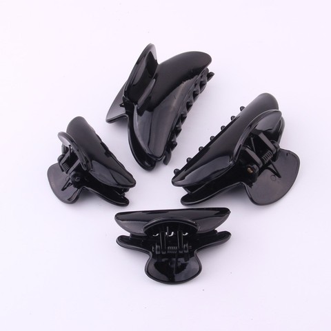 2 PIECES/LOT DIY Plastic hair clamps accessories big size hair claws shining black grasp clips shower clips for women ON SALES ► Photo 1/6