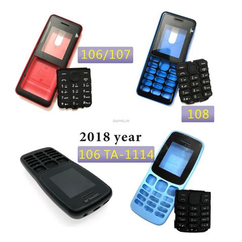 New High Quality Housing For Nokia 106 107 108 2022 year 106 TA-1114 Mobile Phone Cover Case Keypad ► Photo 1/6