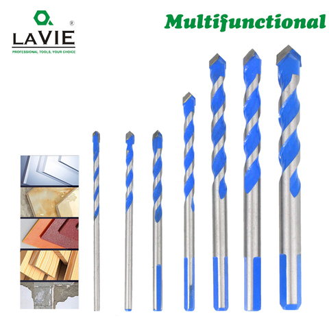 3 4 5 6 8 10 12mm Multi-functional Glass Drill Bit Triangle Bits Ceramic Tile Concrete Brick Metal Stainless Steel Wood 02075 ► Photo 1/6