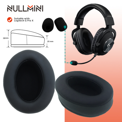 NullMini Replacement Earpads for Logitech G Pro X Headphones Leather Sleeve Earphone Earmuff ► Photo 1/6