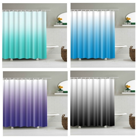 Single gradient Bath Curtain for Home Decor Waterproof Shower Curtain with 12 Hooks Bathroom Curtain bathroom decor cortina ► Photo 1/6