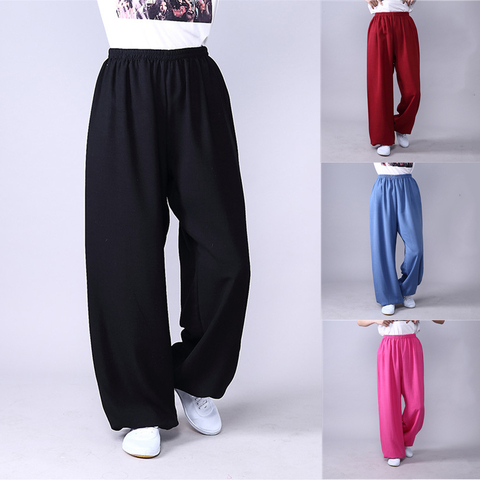 Adult Unisex Kung Fu Clothing Wushu Tai Chi Pants Linen Plus Size Elastic Martial  Art Woman Yoga Trousers Morning Exercise Wear - Price history & Review, AliExpress Seller - Shop4973069 Store