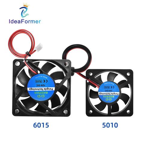 5010/6015 Cooling Fan Radiator Cooler DC12V/24V 50*50*10mm/60*60*15mm Cooling Fan for Reprap J-head Hotend 3D Printer Parts ► Photo 1/6