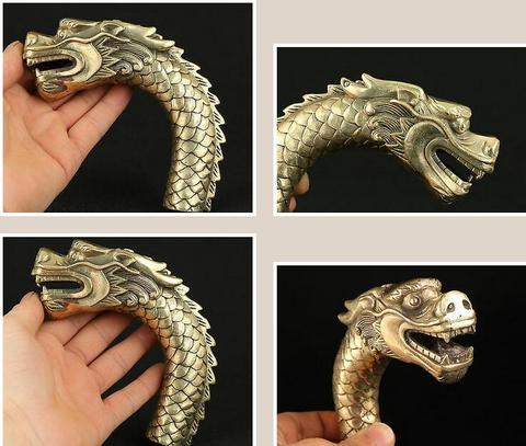 11 style choices TINGS BRONZECrutch Head Walking Stick CASTING SKULL DCrutch Head Walking Stick Dragon ► Photo 1/6