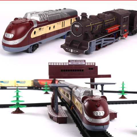 Classical Electric Light Train Railway Set Fenfa Modern Classical Assembled Music Train Rail Car Simulation Model Car Set Toy ► Photo 1/6