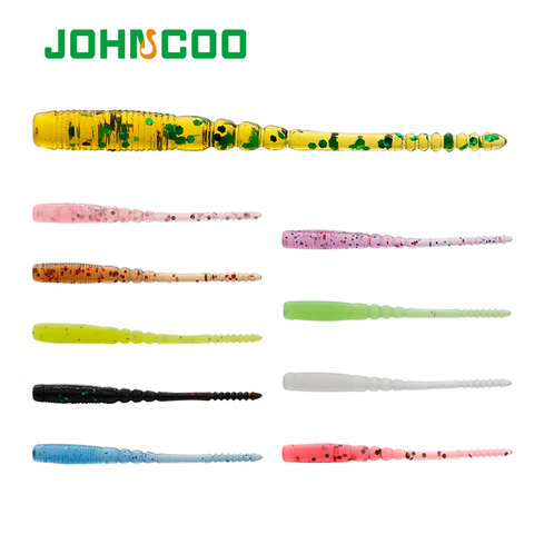 JOHNCOO 20pcs TPE Floating Soft Bait 45mm 0.2g Jig Worm Wobblers Swimbait UL Fishing Lure Trout Jig Soft Lure ► Photo 1/6